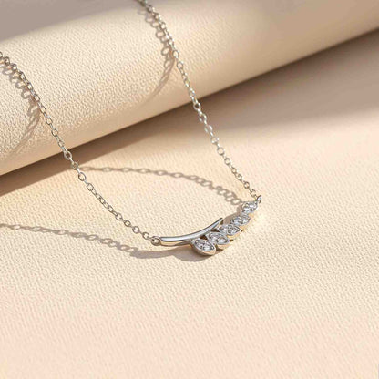 Silver Zircon Bar Necklace