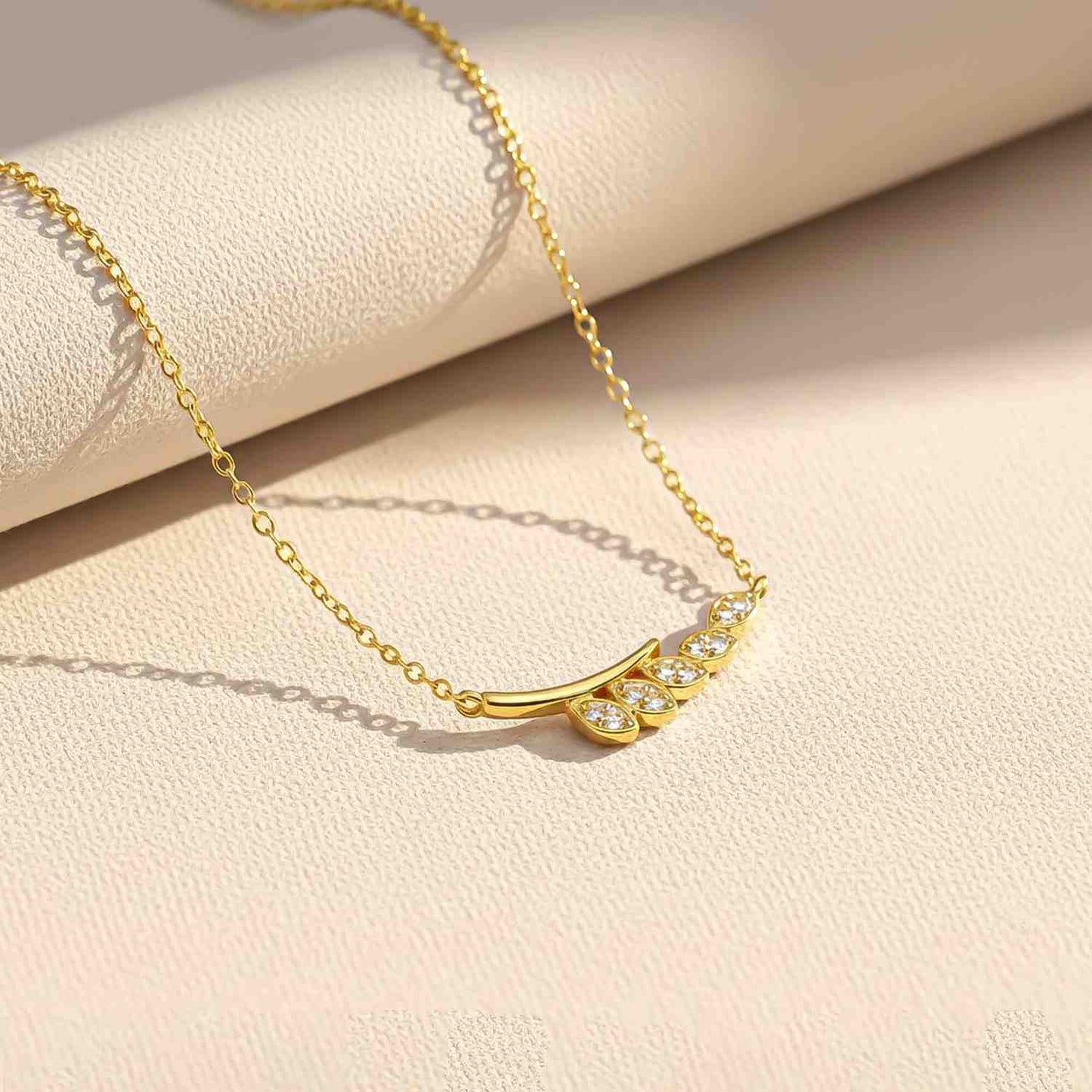 Golden Zircon Bar Necklace