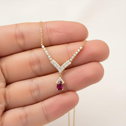 Golden Romantique Curved Drop Necklace