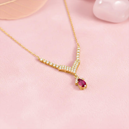 Golden Romantique Curved Drop Necklace