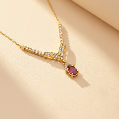 Golden Romantique Curved Drop Necklace