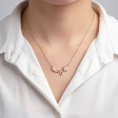 Rose Gold Flower Floral Necklace