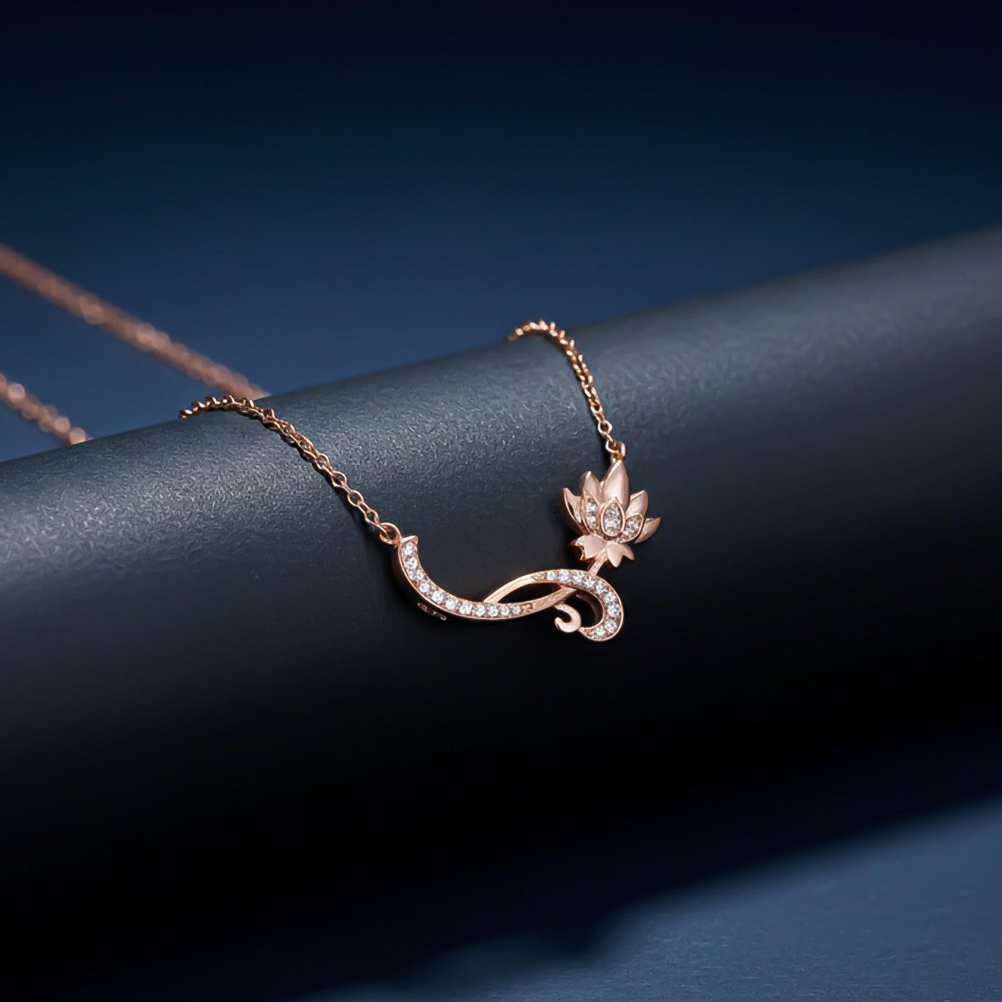 Rose Gold Flower Floral Necklace