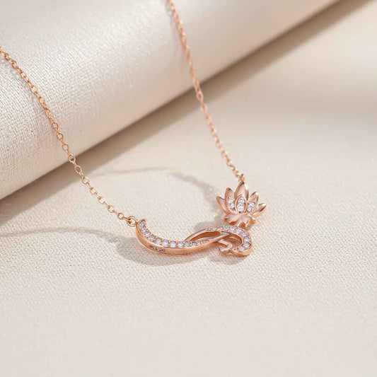 Rose Gold Flower Floral Necklace