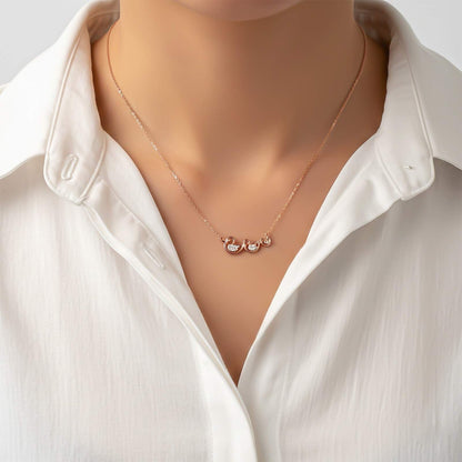 Rose Gold Swim Ducks Necklace