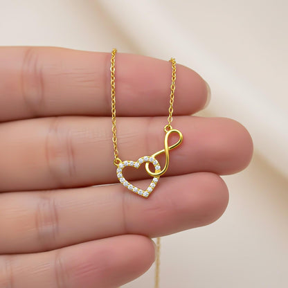 Golden Heart Infinity Zircon Necklace For Women