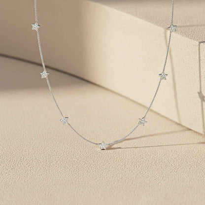 Silver Choker Star Minimalist Necklace