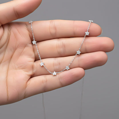 Silver Choker Star Minimalist Necklace