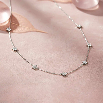 Silver Choker Star Minimalist Necklace