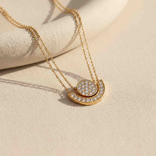 Golden Charm Medal Theme Necklace