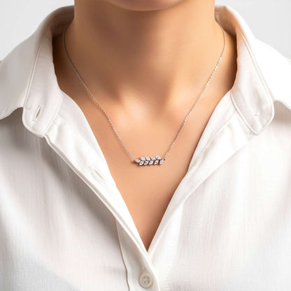 Sterling Silver Olive Leaf Design Necklace