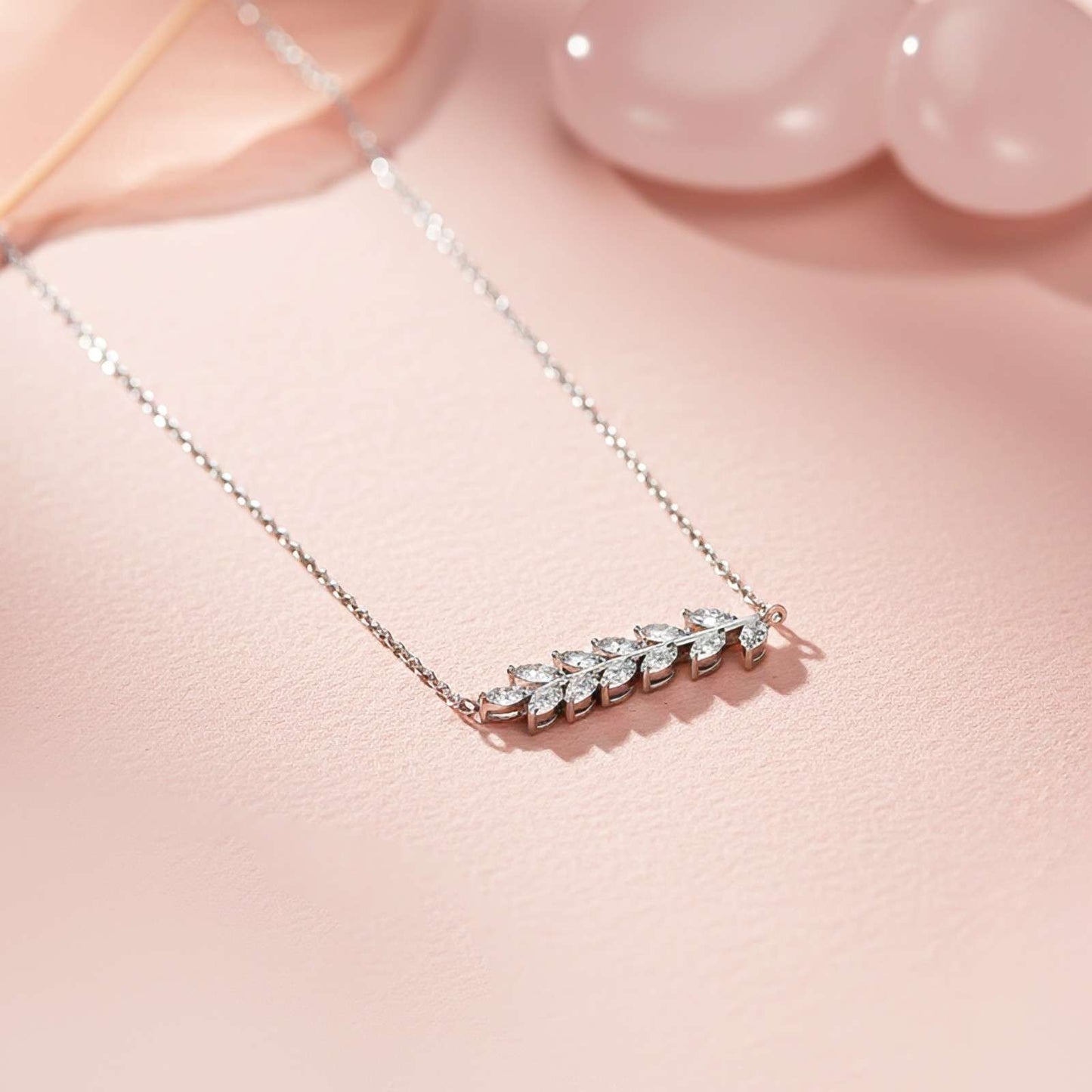Sterling Silver Olive Leaf Design Necklace