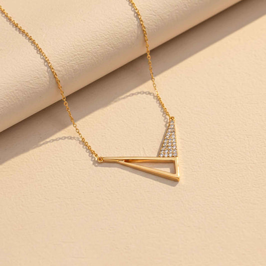 Yellow Gold Cupid's Arrow Necklace
