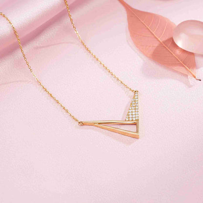 Yellow Gold Cupid's Arrow Necklace