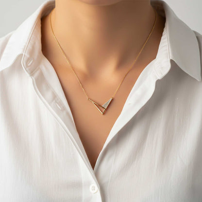 Yellow Gold Cupid's Arrow Necklace