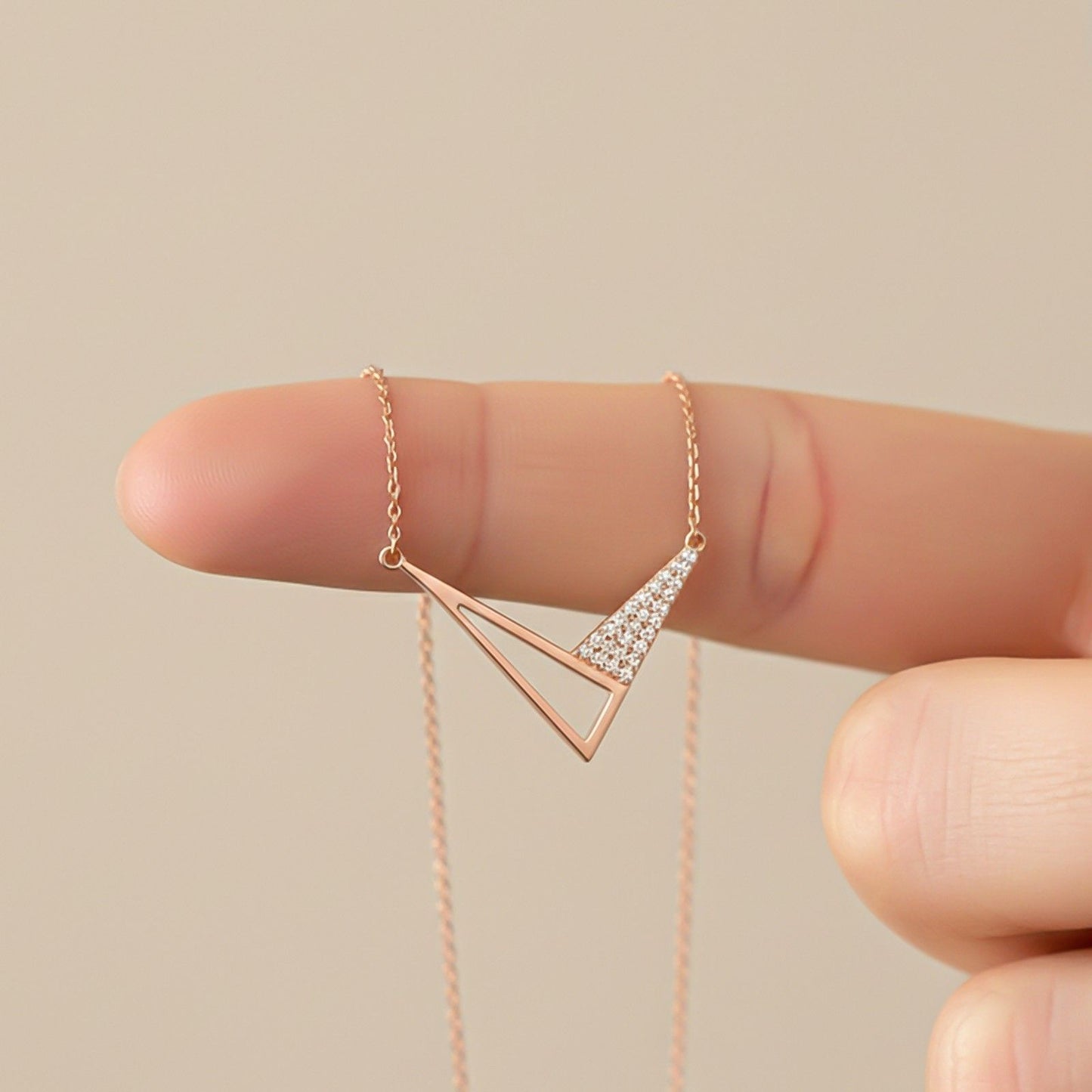 Rose Gold Cupid's Arrow Necklace