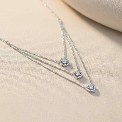 Silver Layered Queens Necklace