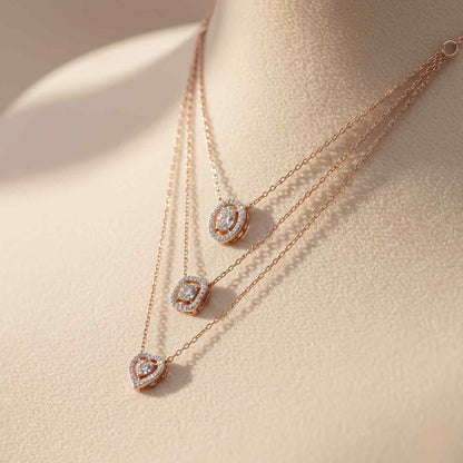 Rose Gold Layered Queens Necklace