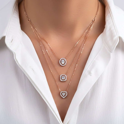 Rose Gold Layered Queens Necklace