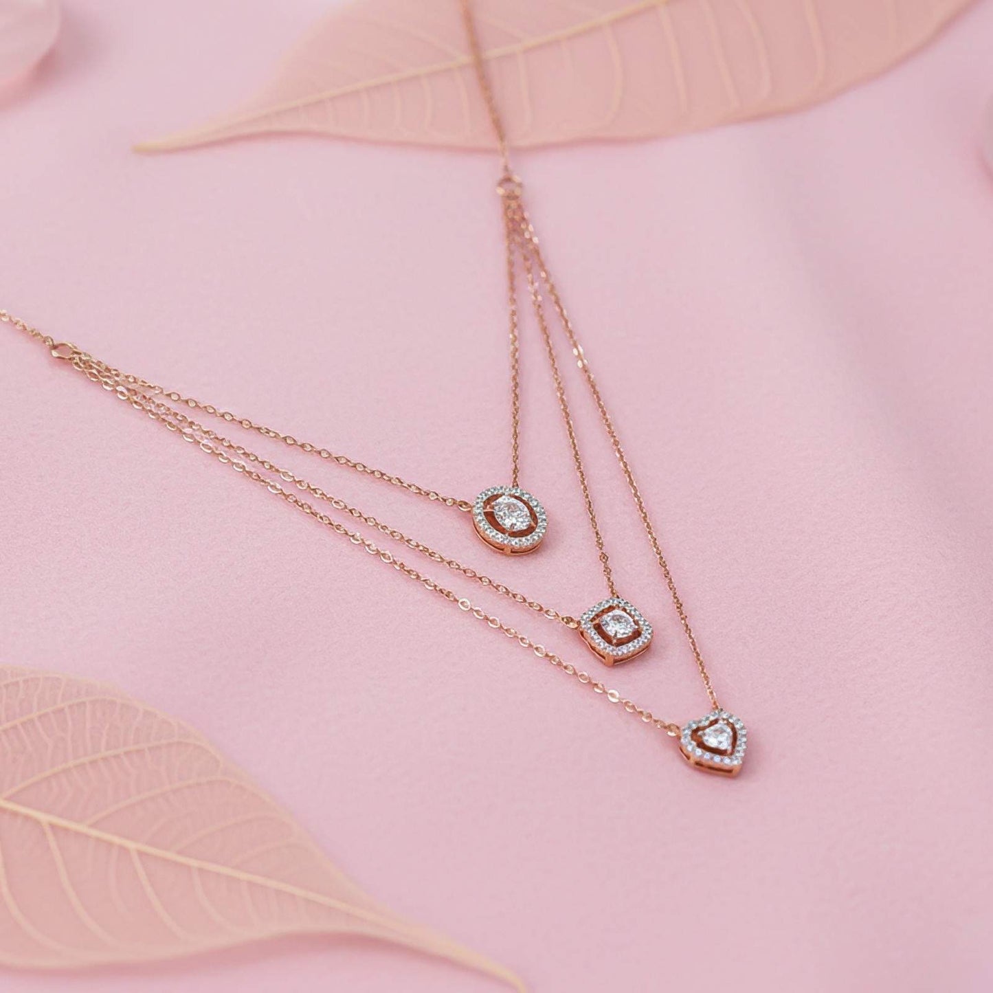 Rose Gold Layered Queens Necklace