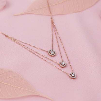 Rose Gold Layered Queens Necklace