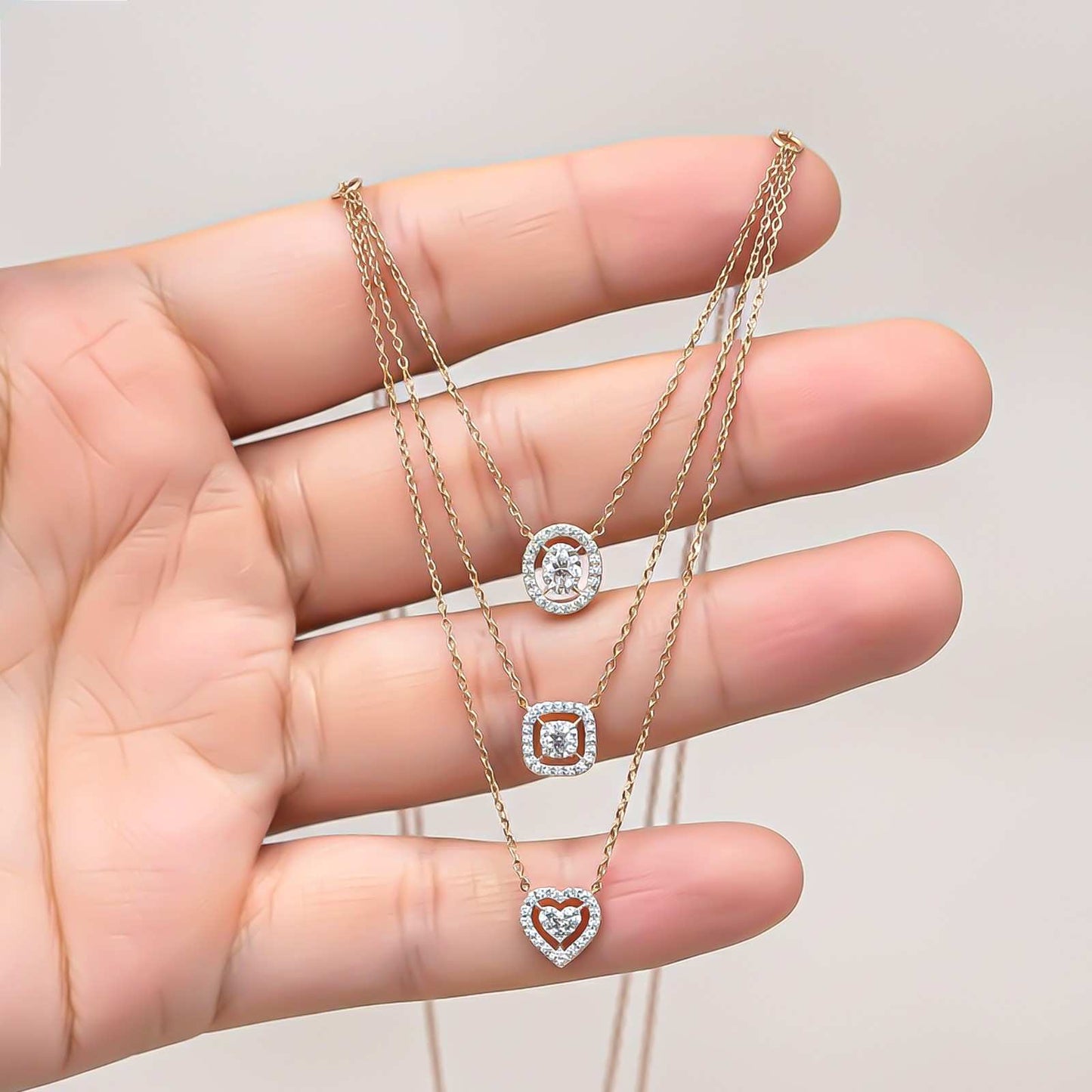 Rose Gold Layered Queens Necklace