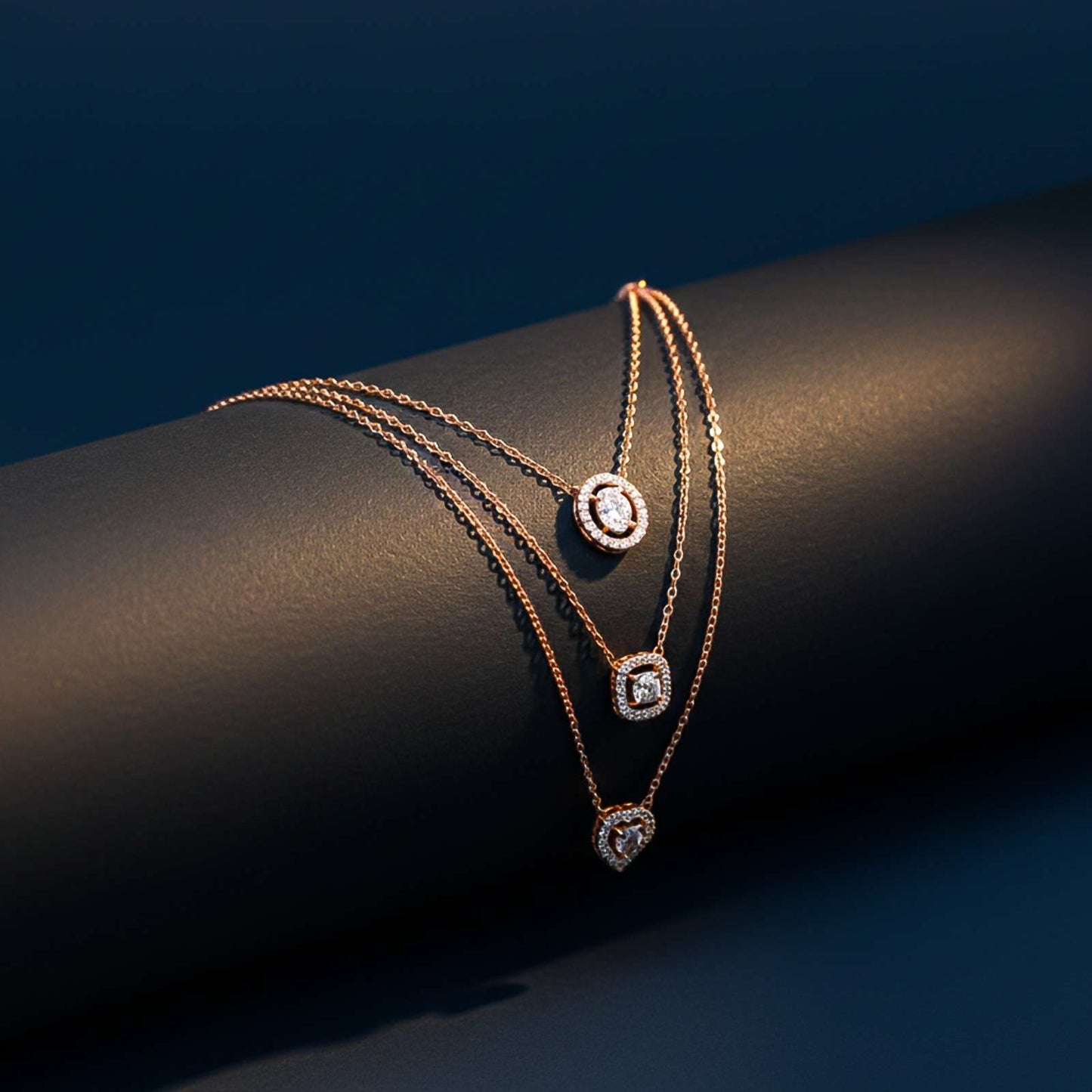 Rose Gold Layered Queens Necklace