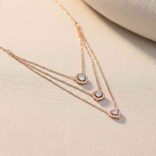 Rose Gold Layered Queens Necklace