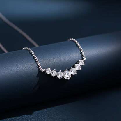 Silver ZALKARI Signature 7 Shades of Zircon Necklace