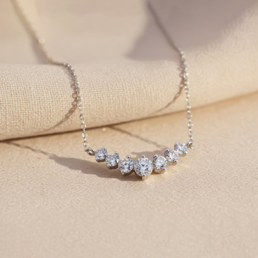 Silver ZALKARI Signature 7 Shades of Zircon Necklace