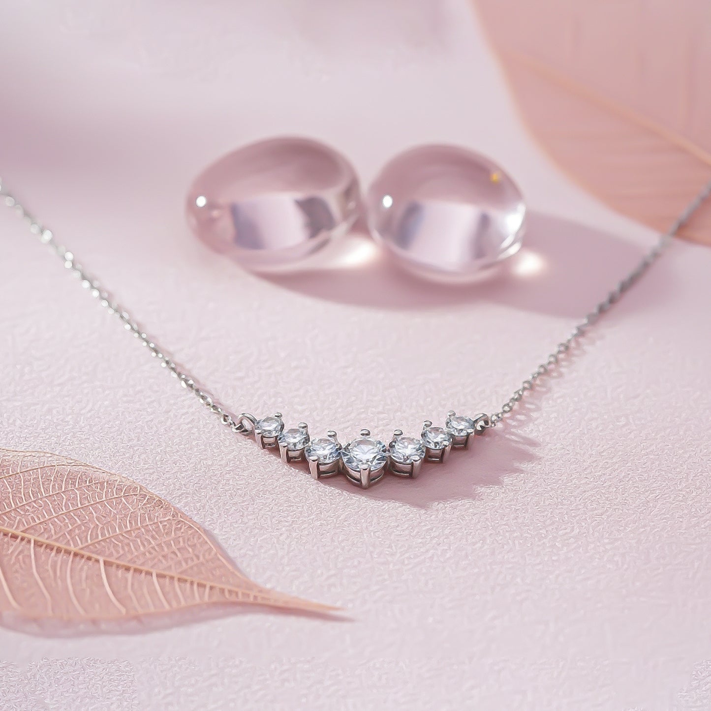 Silver ZALKARI Signature 7 Shades of Zircon Necklace