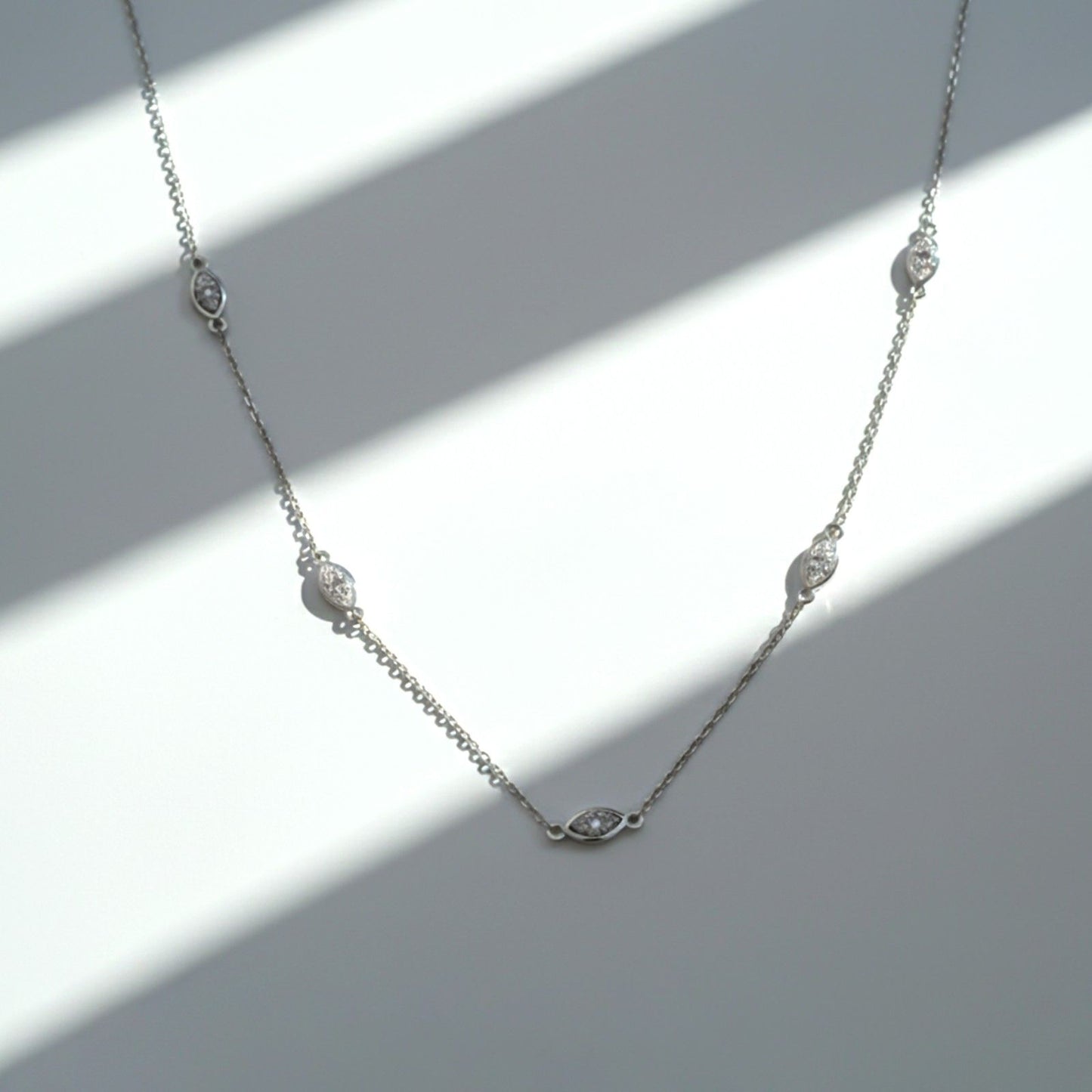 Silver Mini Evil Eye Charms Necklace