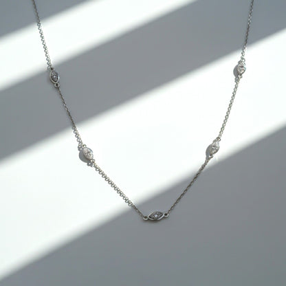 Silver Mini Evil Eye Charms Necklace