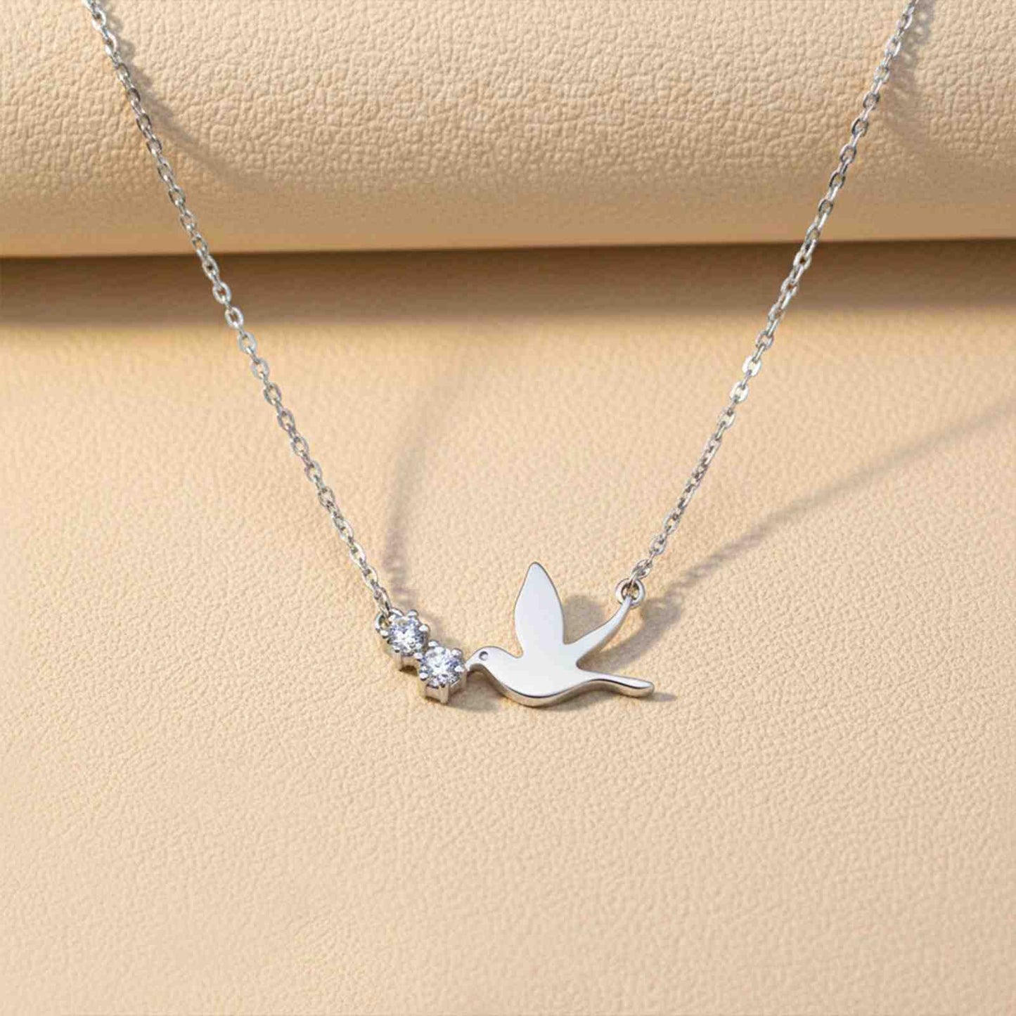 Silver Flying Pigeon Necklace