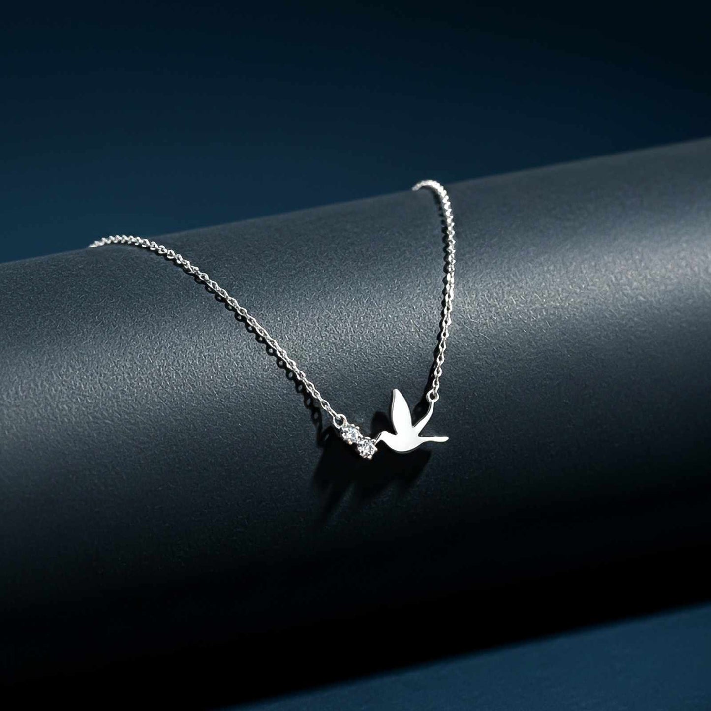 Silver Flying Pigeon Necklace