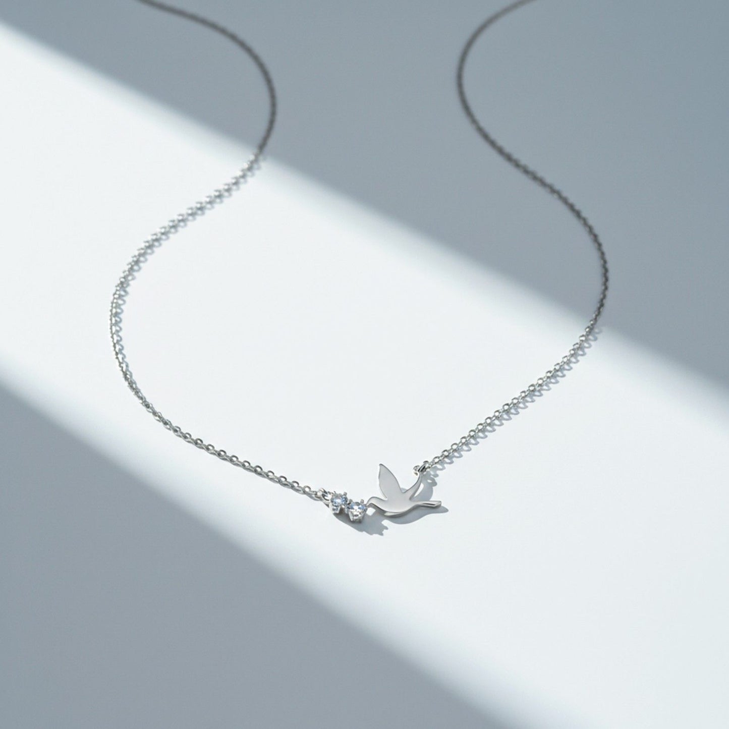 Silver Flying Pigeon Necklace