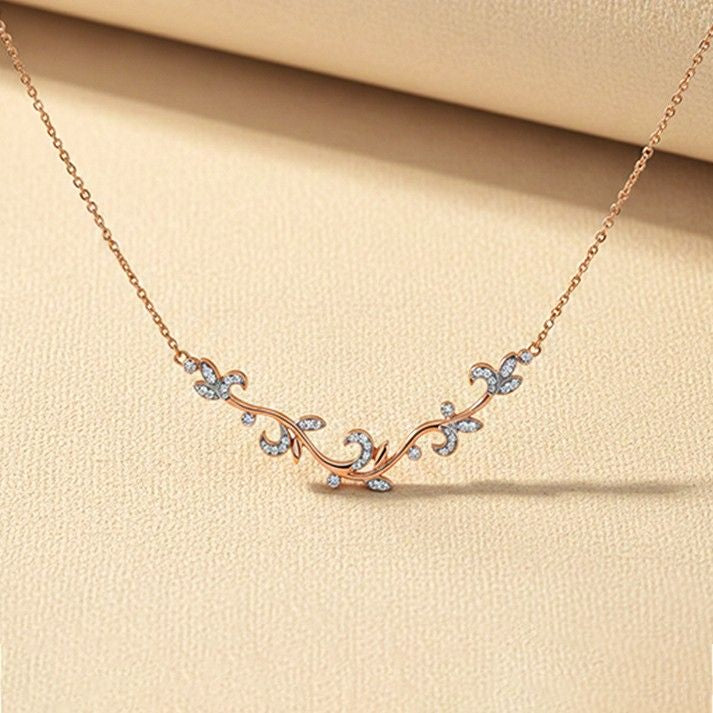 Rose Gold Tree Branches Necklace