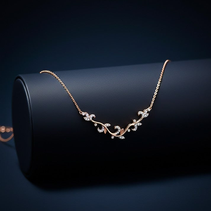 Rose Gold Tree Branches Necklace