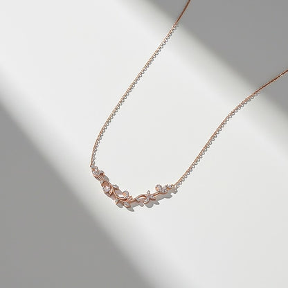 Rose Gold Tree Branches Necklace