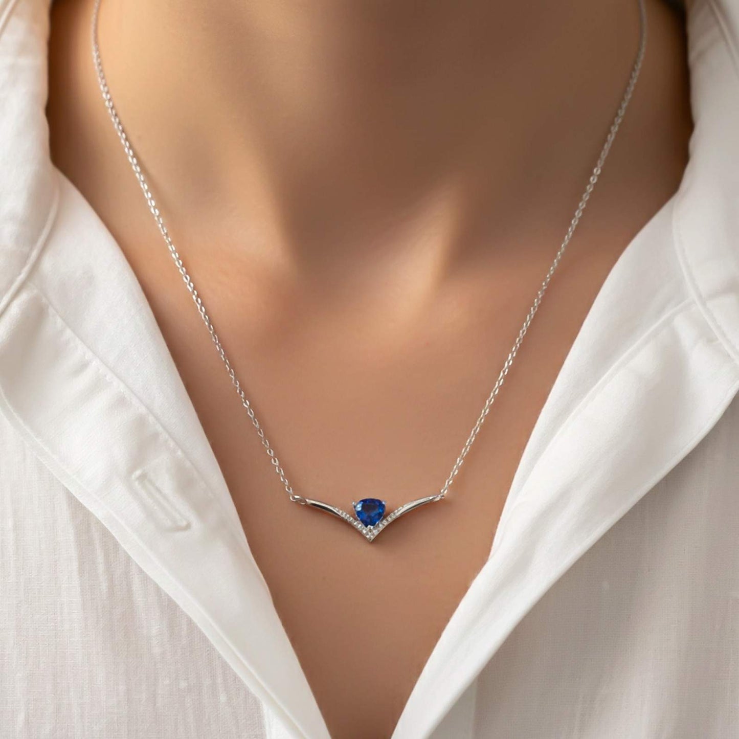 Silver Chevron Women's Necklace