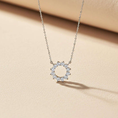 Silver Sun Kissed Necklace With Link Chain