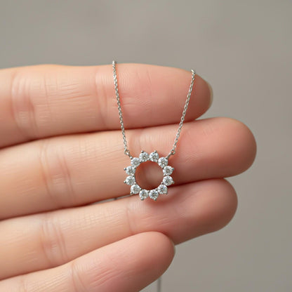 Silver Sun Kissed Necklace With Link Chain
