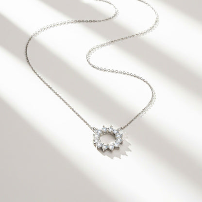 Silver Sun Kissed Necklace With Link Chain