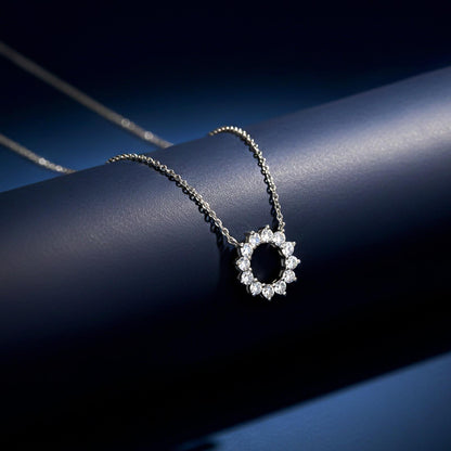 Silver Sun Kissed Necklace With Link Chain