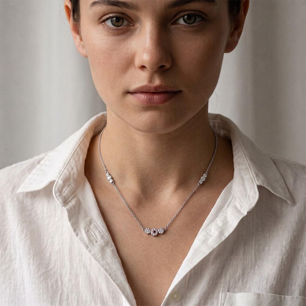 Silver Cluster Charm Necklace