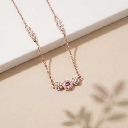 Rose Gold Cluster Charm Necklace