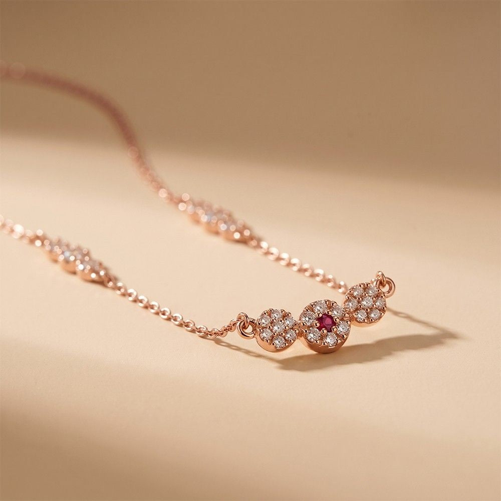 Rose Gold Cluster Charm Necklace