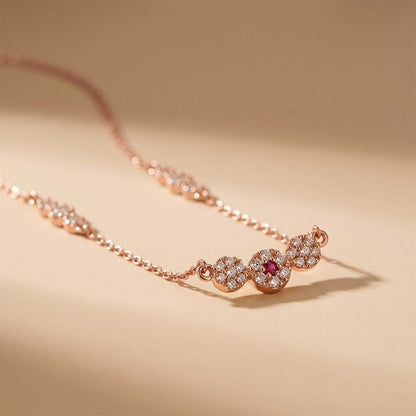 Rose Gold Cluster Charm Necklace