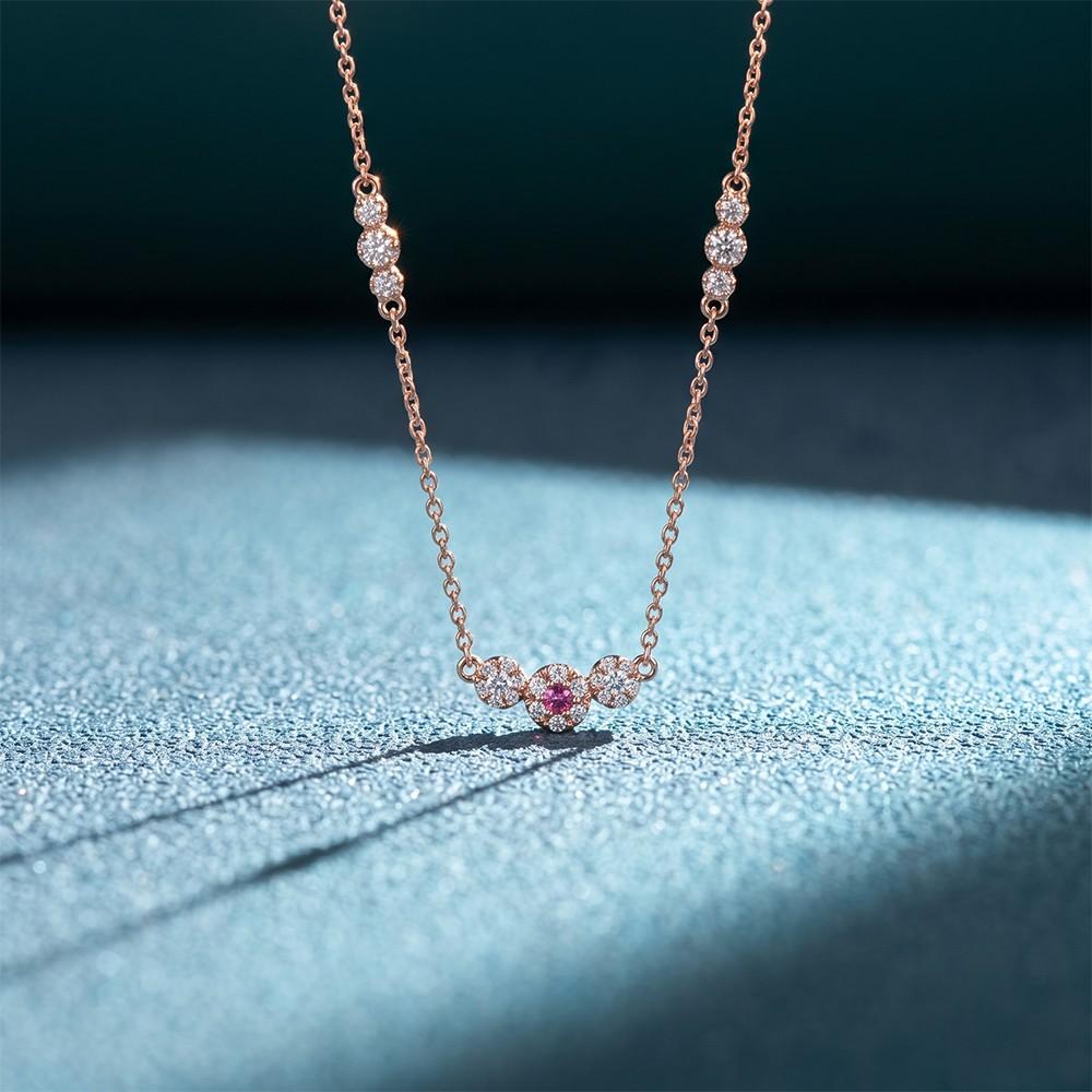 Rose Gold Cluster Charm Necklace