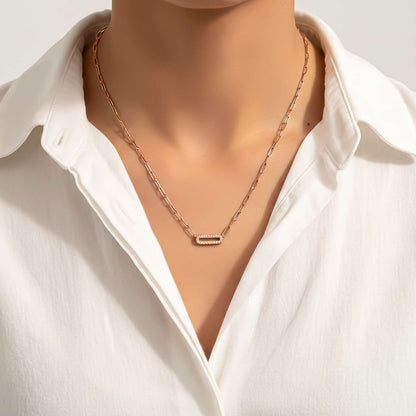 Rose Gold Paperclip Necklace